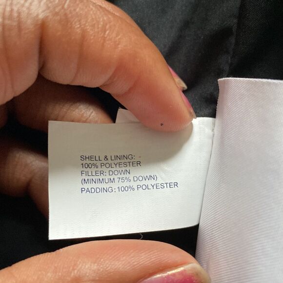 The Gap Black Long Puffer Coat SIZE L Women’s Jacket - Picture 4 of 6